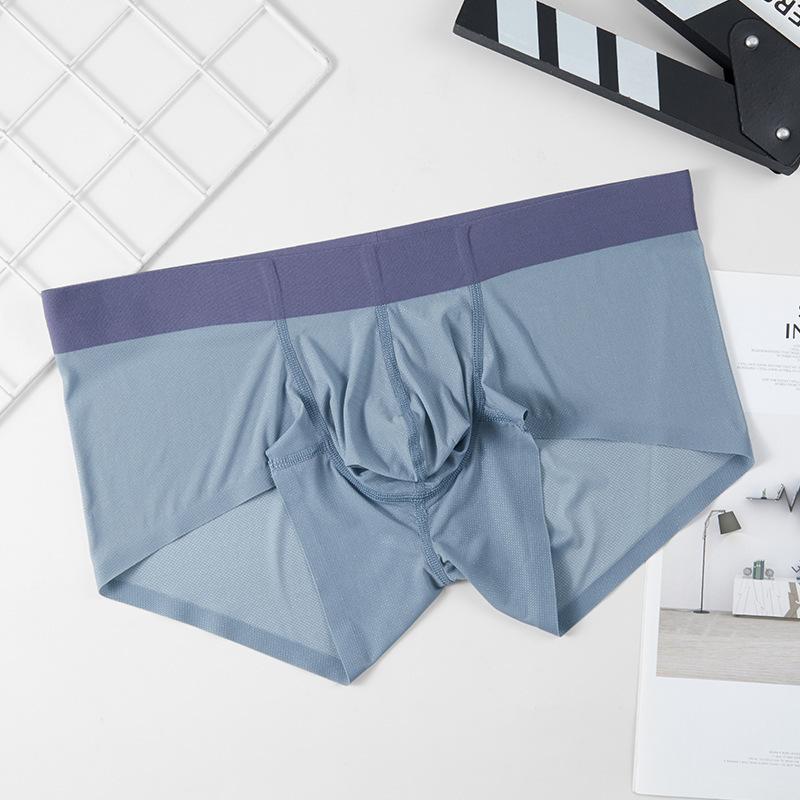 Sommer Eis-Seide Unterwäsche für Herren Nahtlose und Atmungsaktive Herrenunterwäsche mit Flachen Ecken