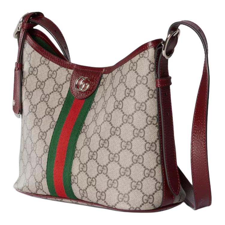 Gucci Ophidia Classic Double G Logo Canvas Shoulder Bag Small Women bags Beige Dark-Brown 836872-FAE0K-9854