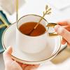 Mugs Hotel Coffee Cup Exquisite Mug Dish Ceramic Drinking Cup with Spoon Office Breakfast Cups Couple's Cups Companion Gift