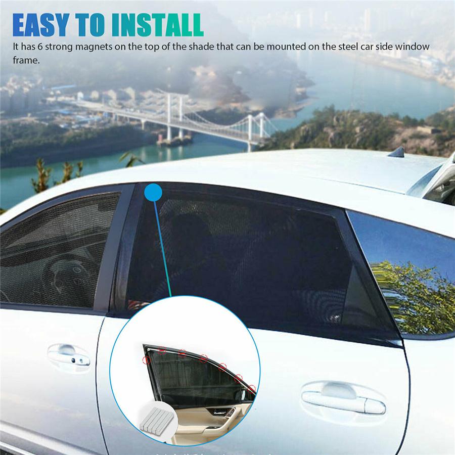 4X Magnetic Car Window Sun Shade Cover Mesh Shield UV Protection Car Accessories