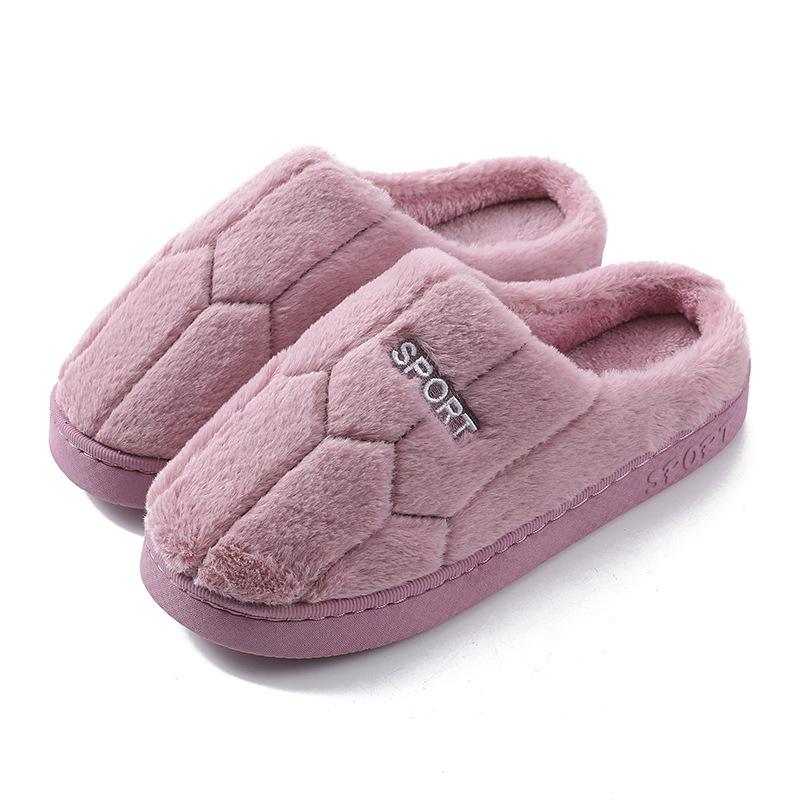 New cotton slippers autumn and winter women wear warm cotton mop home non-slip couple hair slippers men