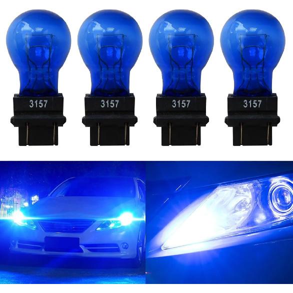 

4Pcs 3157 Blue Light Bulb Auto S8 Miniature Indicator Lamps Replace for (W2.5x16q) 4157, 3047, 3357A, 3757A, 3457, 4114, 3357, 4114LL, 3457K, 3157LL,