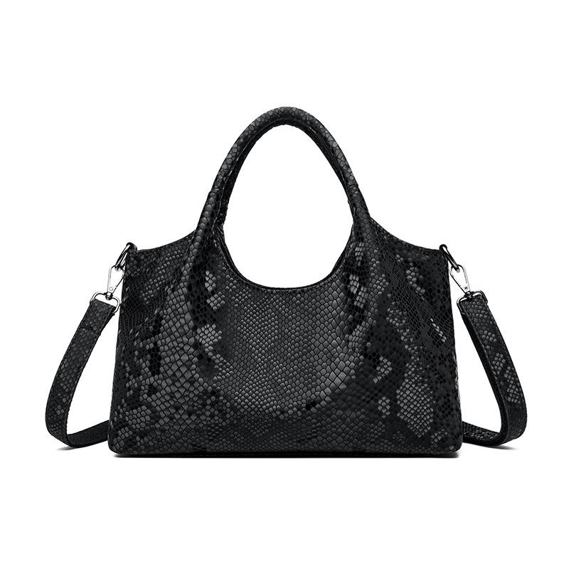 2025 Snake Print Women's High-Capacity Shoulder and Crossbody Tote Bag