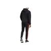 Adidas Quick-Drying Hooded Long Sleeve Jacket Comfortable Breathable Sports Pants Casual Sports Suit Unisex Sportswear Black FS6090