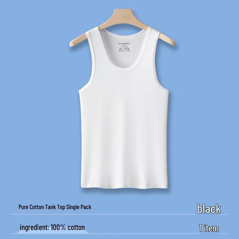 Men's 100% Cotton Sleeveless Racerback Tank Top for Summer Fitness