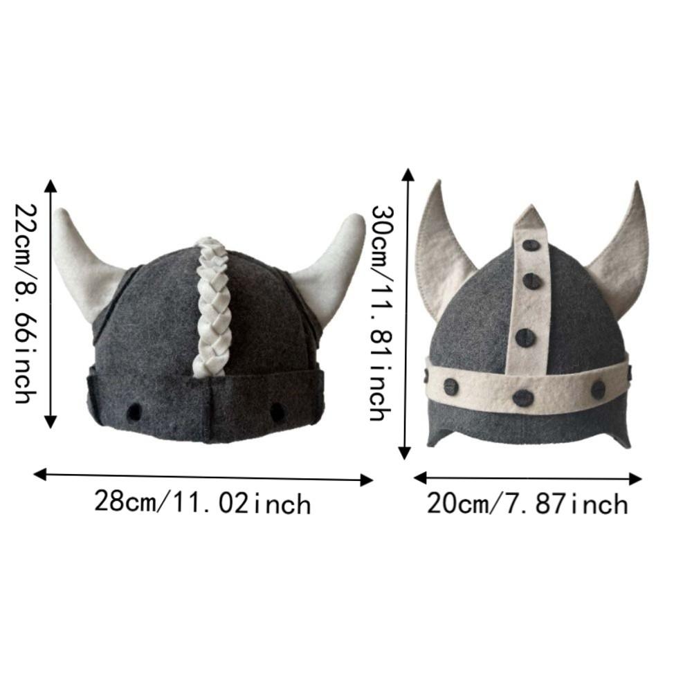 Funny Viking Horn Sauna Hat with Unique Horn Design Heat Resistant Wool Heat Insulation Steam Cap Head Ornament Nordic