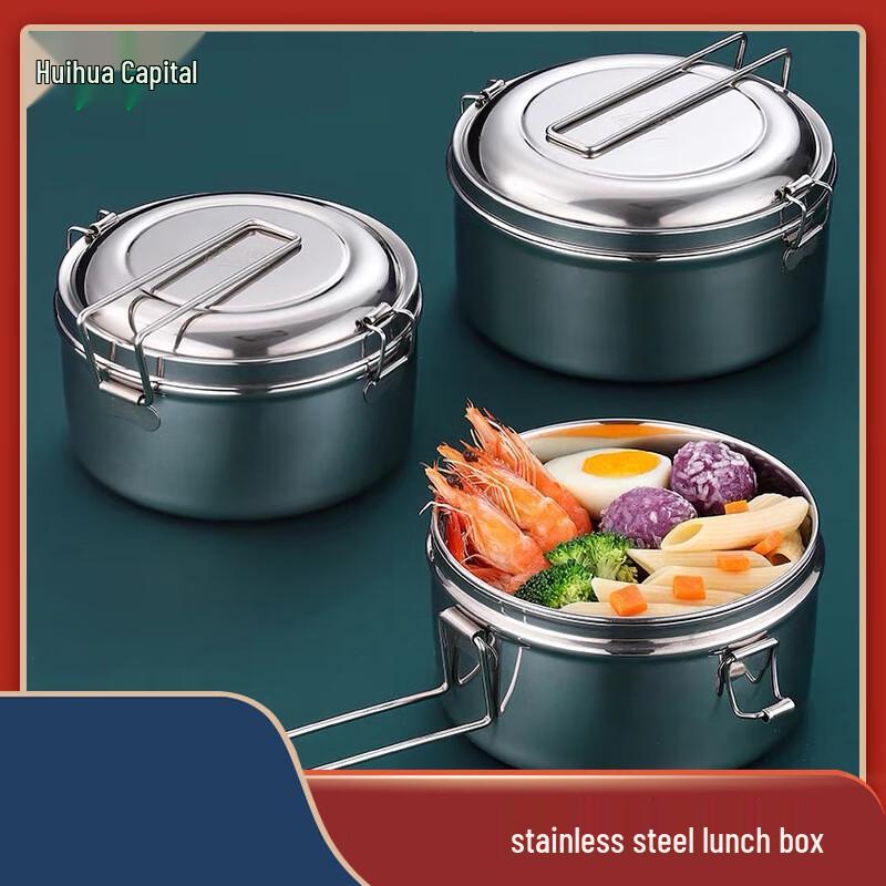 HUIHUADU Divided Round Stainless Steel Bento Box