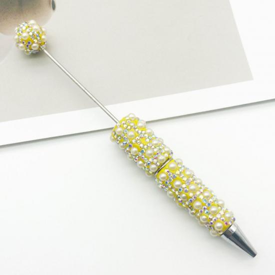 Personalized Gift Pen DIY Beadable Pen, Rhinestone Faux Pearl Ballpoint Fancy Glitter Stationery for Crafts Crafting, Student Office Writing