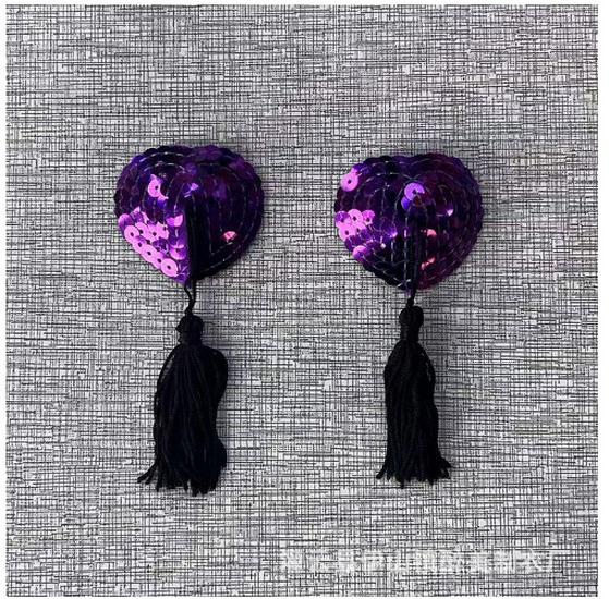 Tassel Heart Sequin Nipple Covers – Sexy Lingerie Accessories with Blood Drop Design