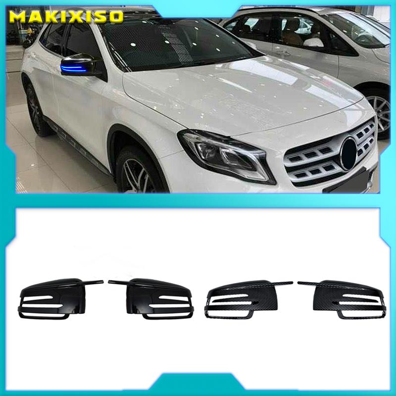 

Чехлы на зеркала заднего вида для Mercedes-Benz W204 E W212 W176 W246 CLS C218 GLA X156 ABS глянцевое углеродное волокно 1pc Black Right