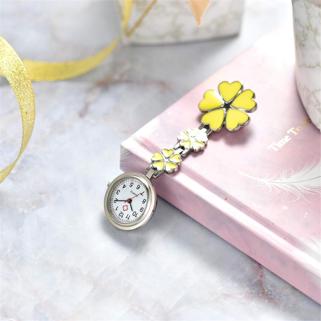 Lancardo Nurse Watch Pocket Watch Nurse Clip Petal Clock Ladies Analog Watch Pocket Watch Present