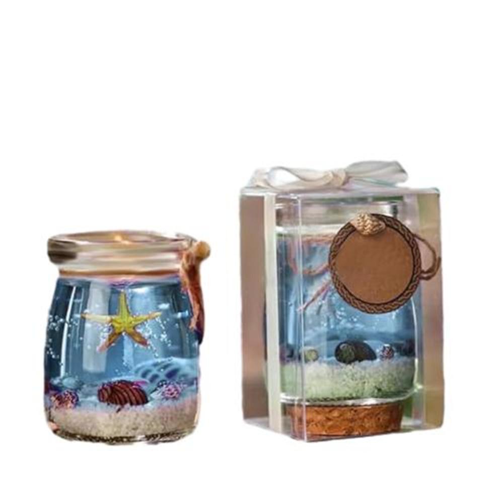 Ocean Beach Scented Candles Single-Wick Aromatherapy Ocean Gel Candle With Shell For Home Scented Stress Relief And Relaxation