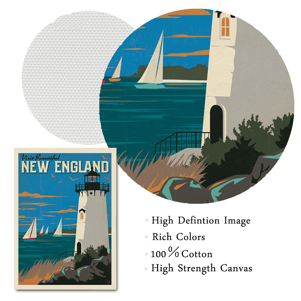 Lighthouse Sea Wave Landscape Canvas Posters Wall Art Print England Outer Banks Saint Simons Island Painting Pictures Home Decor