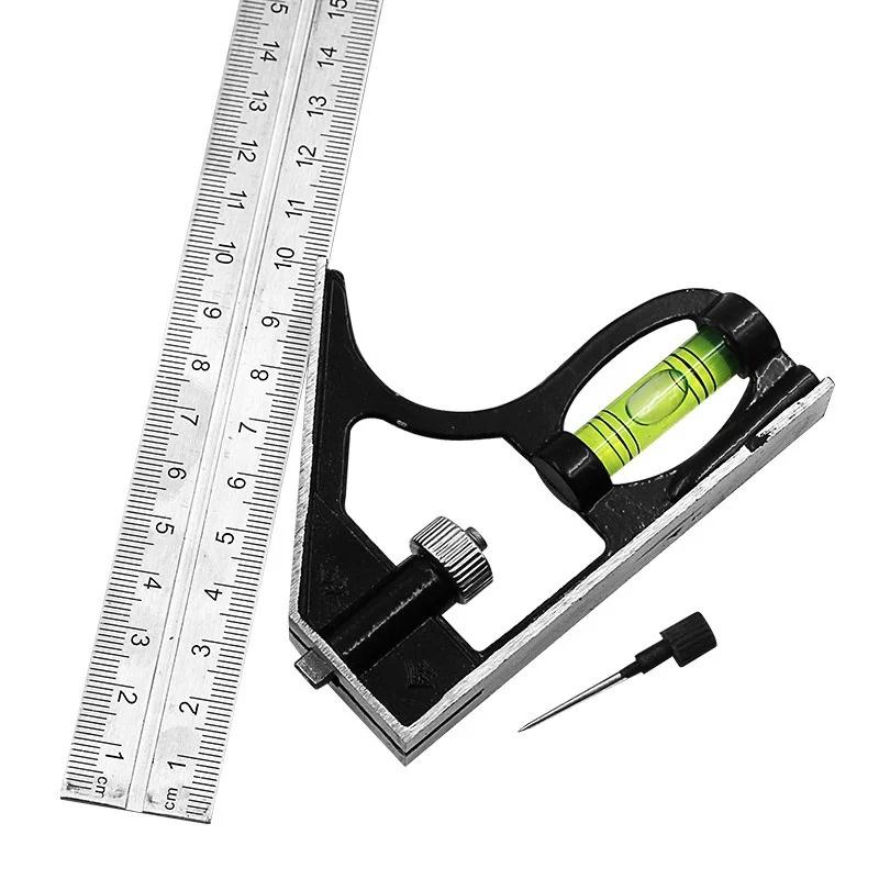300mm Square Right Angle Ruler Protractor Movable Square Woodworking Angle Ruler Measuring Tools Multi Combination Set