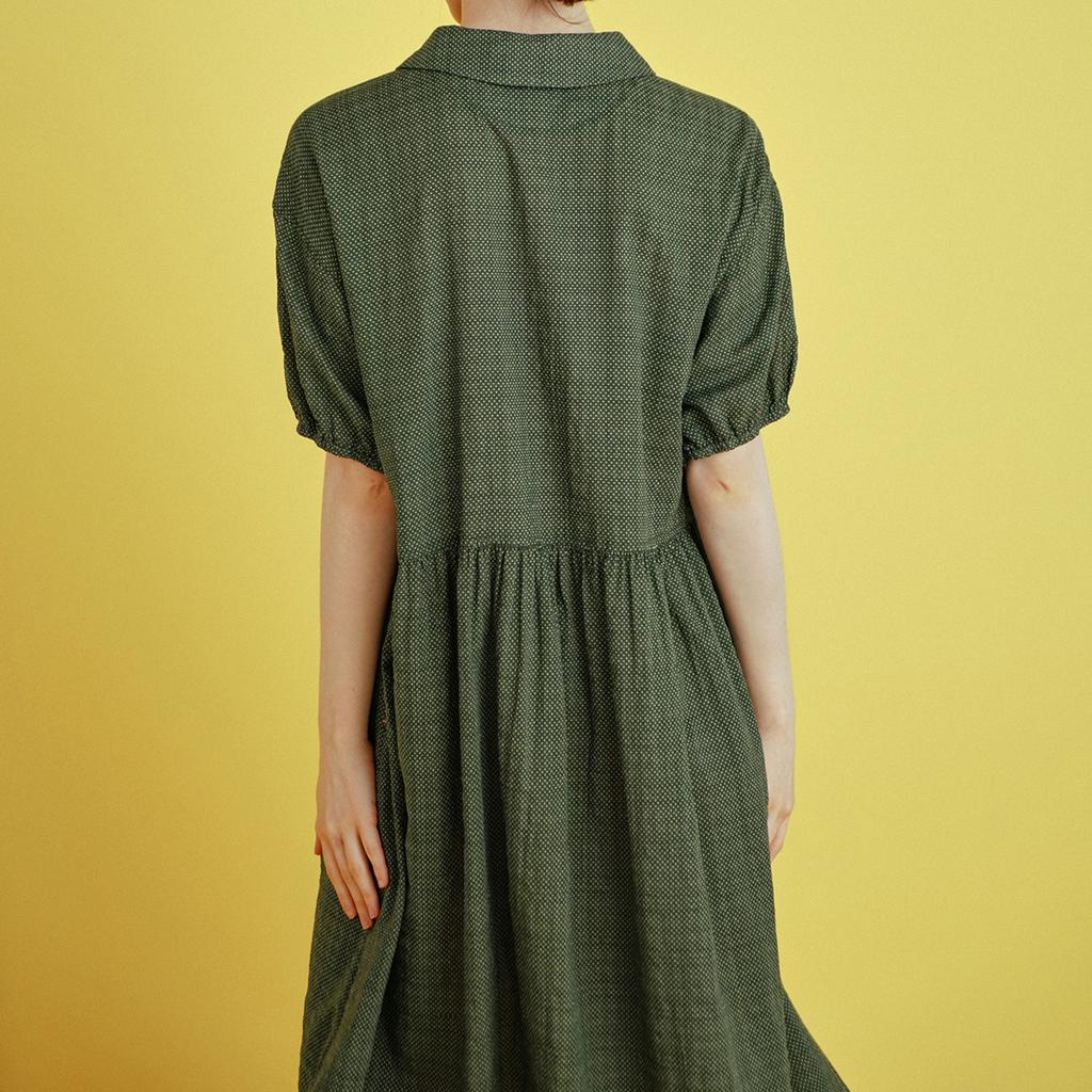 Chikita Puff Sleeveless Dress (Dot) Green 232202Ogn