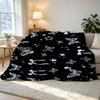 Butterfly & Star Flannel Fleece Blanket – Soft, Warm, Skin-Friendly, Breathable, Perfect for Home Decor, Sofa, Bed, Dorm, Christmas & Halloween