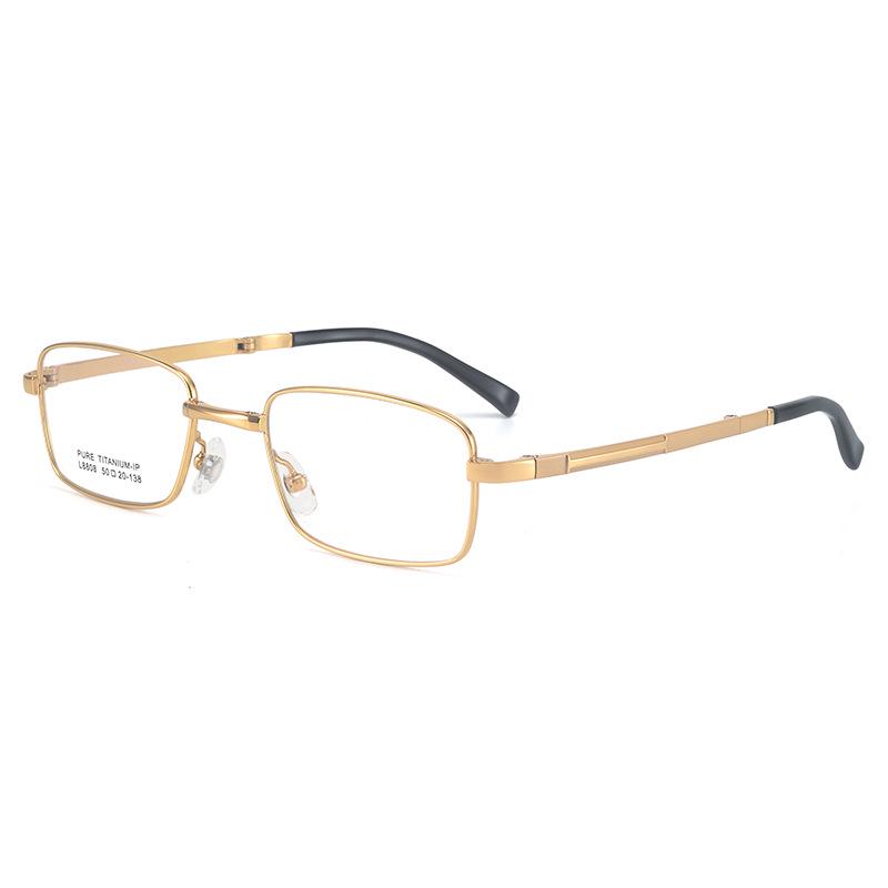 Versatile Pure Titanium Folding Eyeglasses Frame, Prescription-Ready, Anti-Blue Light, Portable & Business-Friendly