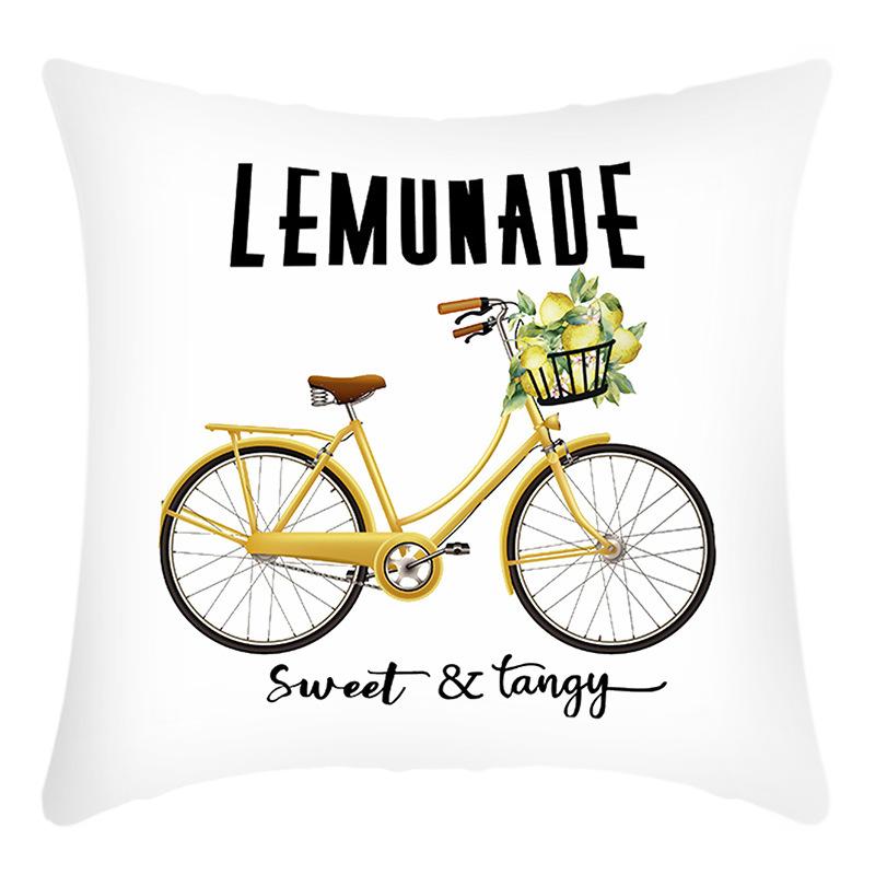 Neuer Kissenbezug Grünpflanzen Buchstaben-Print Kissenbezug Zitronen-Print Kissenbezug Zuhause Sofa