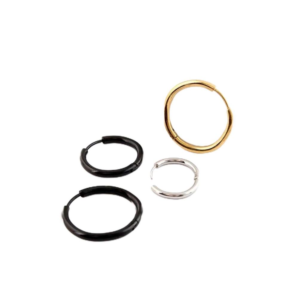 Titanium Steel Hoop Earrings - Light Luxury Style with Various Thicknesses