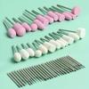 LINMANDA 5/6/12/30Pcs Nail Art Machine Quartz Grinding Stone Diamond Nail Drill Bit Rotary Burr Grinding Pedicure Kit Tool