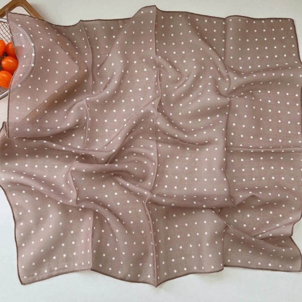 Lightweight Polka Dot Headscarf Soft Bandana Vintage Square Scarf Women