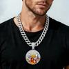 Fire and Dumbbell Fashion European and American Hip Hop Pendant As A Symbol of Power for Men's Trendy Brand Accessories