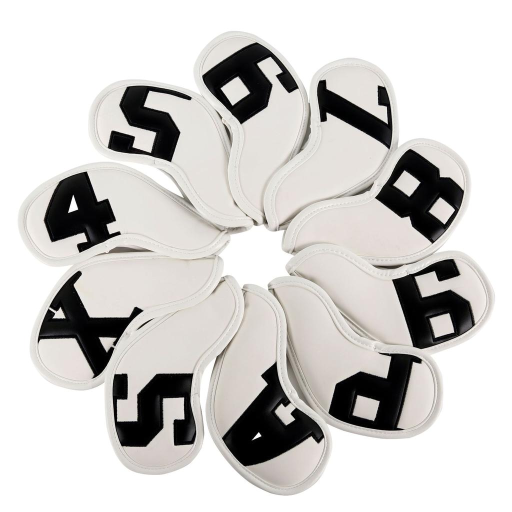 10pcs Golf Shaft Protectors, Golf Accessories, Numeric Alphabet Printing, Dustproof, Waterproof, Fashionable and Convenient
