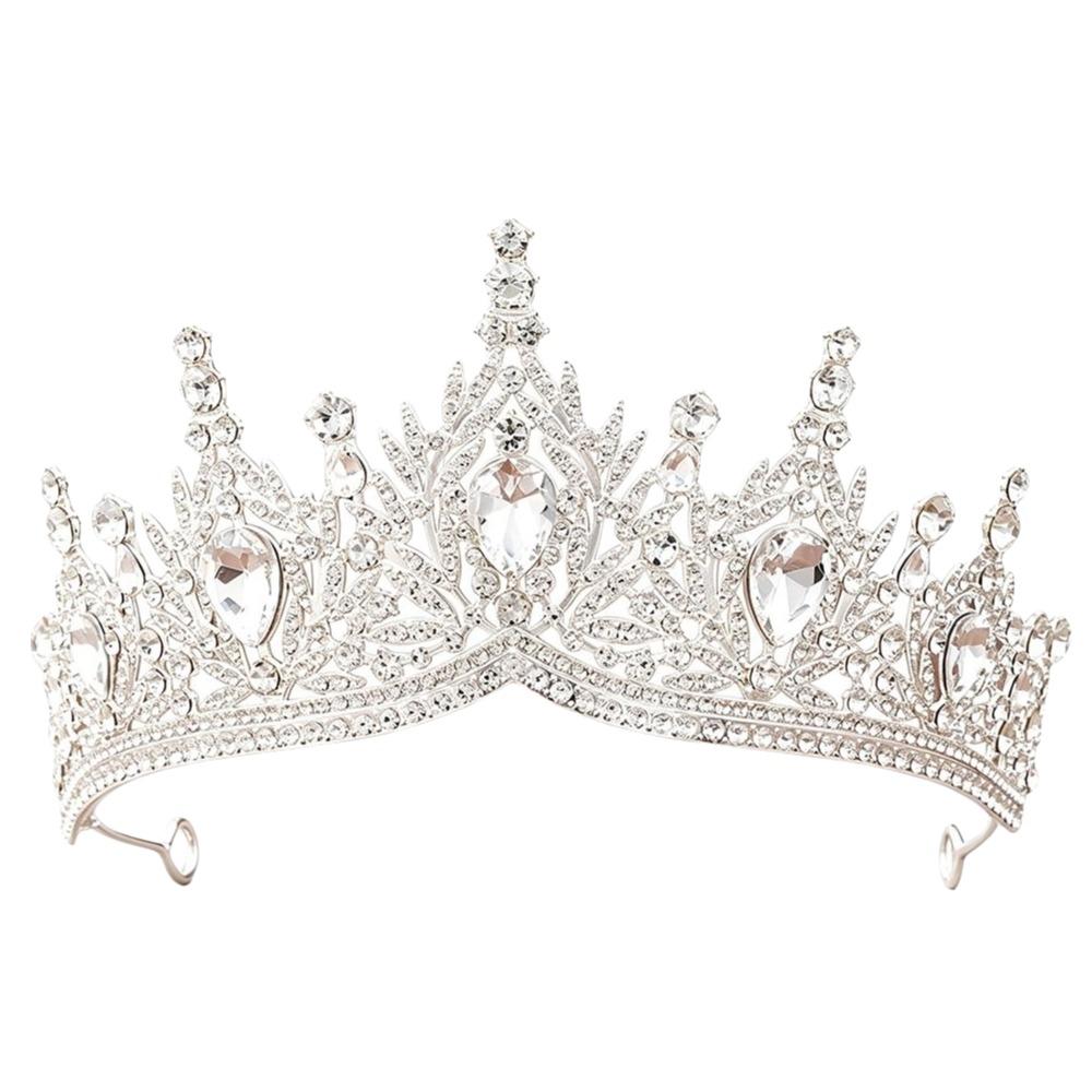 Shining Crystal Crystal Crown Headband Polished Finish Bridal Crown Tiara  Birthday Gift