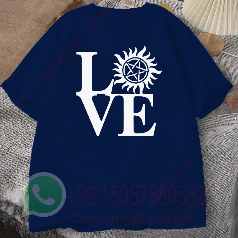 Supernatural Love Mens TShirt Mens Tracksuit Letter Printed Summer Casual Sportswear Round Neck Shortsleeved Cotton Pullover