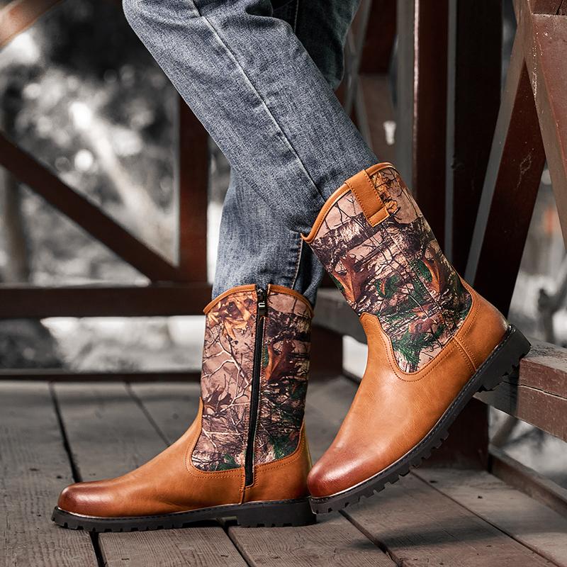 Fashion Size 38-46 Fashionable Men Denim Boots Men Casual Business Comfortable Chelsea Boots European Outdoor Travel Training Boots Men