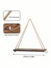 Wooden Swing Hanging Hemp Rope Wall Shelve Mounted Floating Home Living Room Plant Flower Pot Tray Storage Garden Decoration