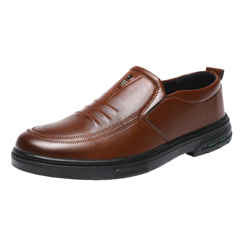 Autumn New Leather Shoes Soft Sole Soft Surface High-end Pu Leather Shoes Breathable Leather Shoes Men's