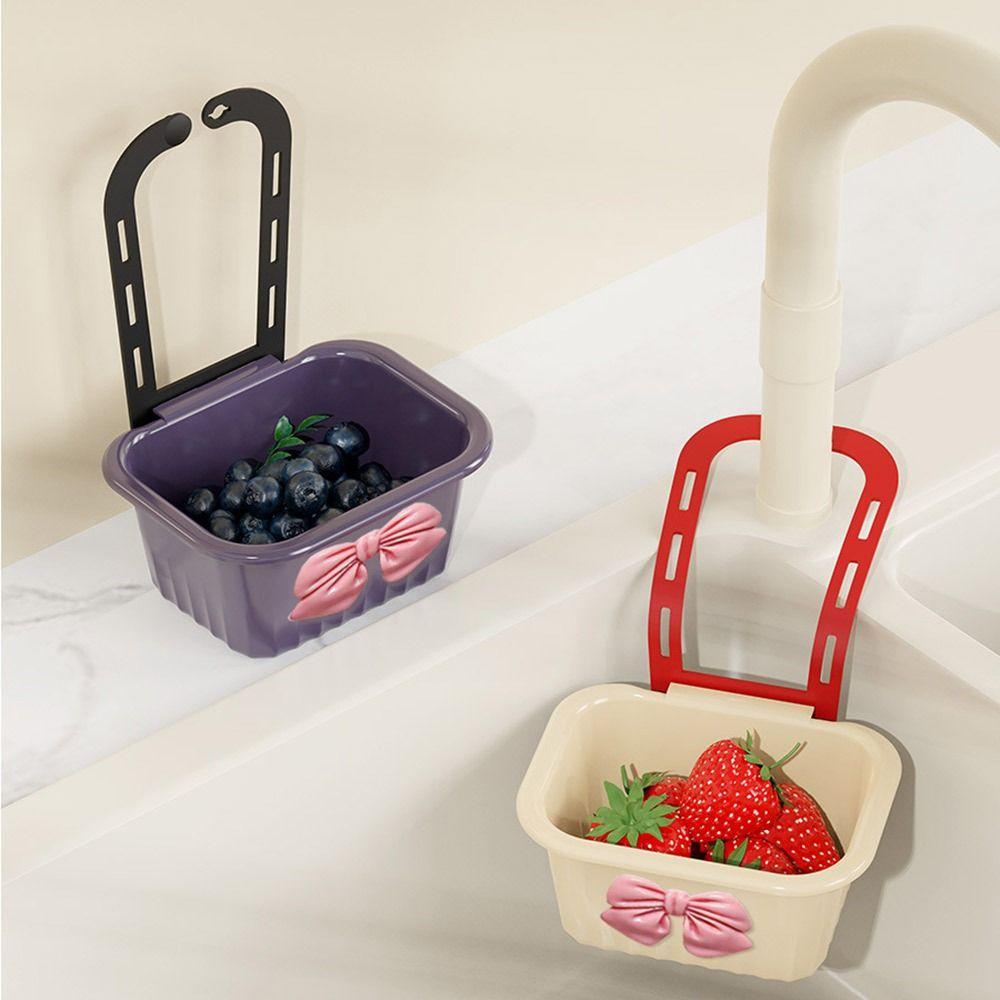 Adjustable Sink Filter Hanging Basket Large Capacity Quick-drying Sink Hanging Strainer Drain Basket Dual-purpose