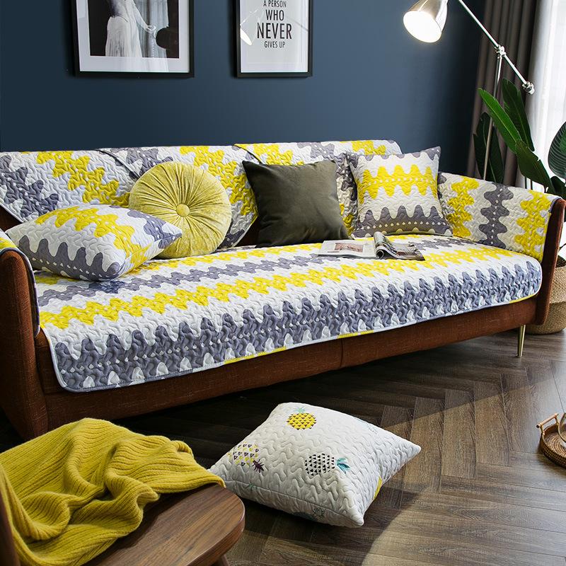 

Простая подушка для дивана с геометрическим рисунком на все времена года, подушка для сиденья из хлопчатобумажной ткани, нескользящий современный чехол для дивана 70*70