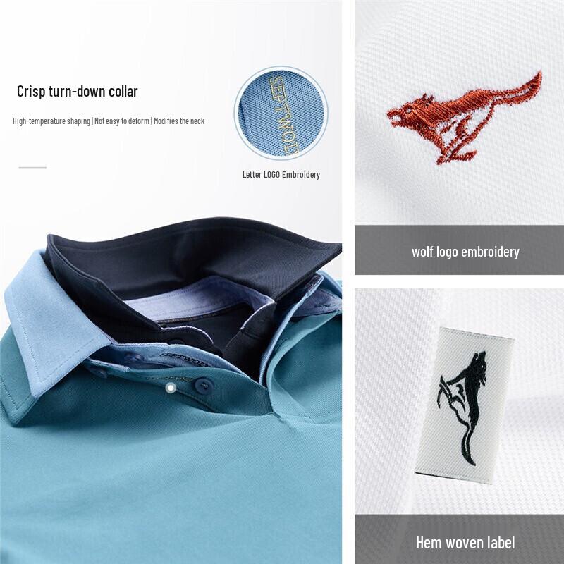 Sevenwolves Men's Summer Antibacterial Business Casual Polo T-Shirt