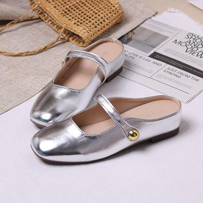 Silver Inner Heightening Bag Head Half Slippers Women's Outer Wear 2025 Summer New Versatile Small Mary Jane Mill Shoes