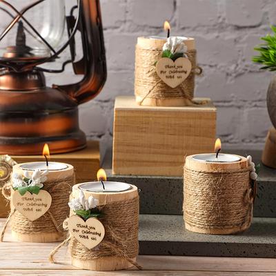 1PC Wood Wedding Decoration Decorated Atmosphere Candlestick Romantic Natural Bedrooms Candle Holder Living Rooms