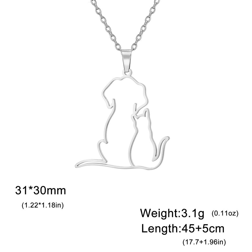 Cute Cat and Dog Pendant Necklace for Women and Girls, Stainless Steel Pet Jewelry Cat Necklace Gift, 2026 Trendy New Design