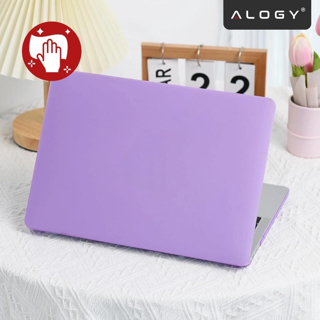 Case for Apple Macbook Air 13.6 2022-2025 (M2/M3/M4) - Flexible, Matte Protective Case, Lightweight and Durable - Alogy Airguard™ Purple