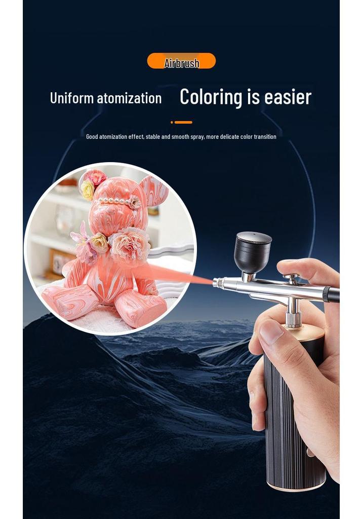 Rechargeable Handheld Airbrush for Model, Nail Art & Baking - Lithium Battery Powered Acrylic Paint Spray Gun