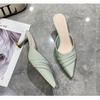 Fashion Fashion Designer New Thin Heel Pointy Hollow Women's High Heel Sandals Summer Designer New Rhinestone Wedding Women Shoes