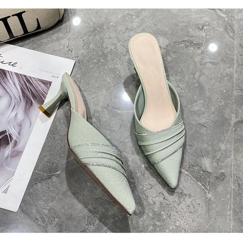 Mode Modedesigner Neue Dünne Ferse Spitz Aushöhlen Damen Hochhackige Sandalen Sommer Designer Neu Strass Hochzeit Damen Schuhe