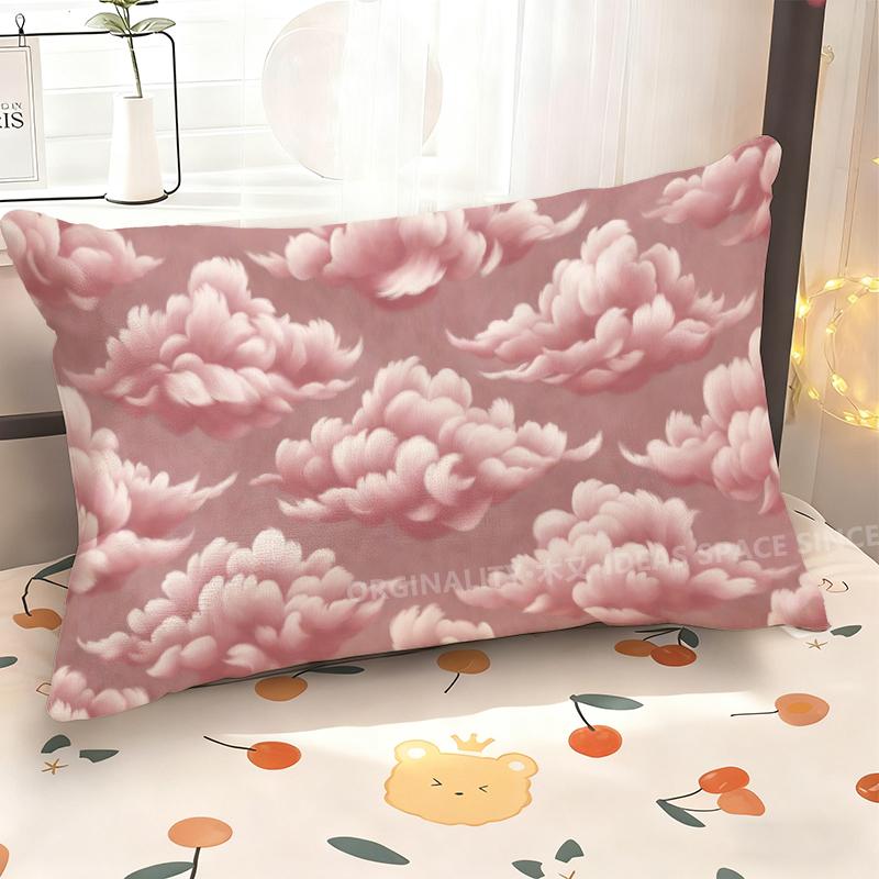 Pink Clouds Patterned Pillowcase Suitable For Sofa Bedroom Car Pillow Cover Cushion Rectangular Back Cushion