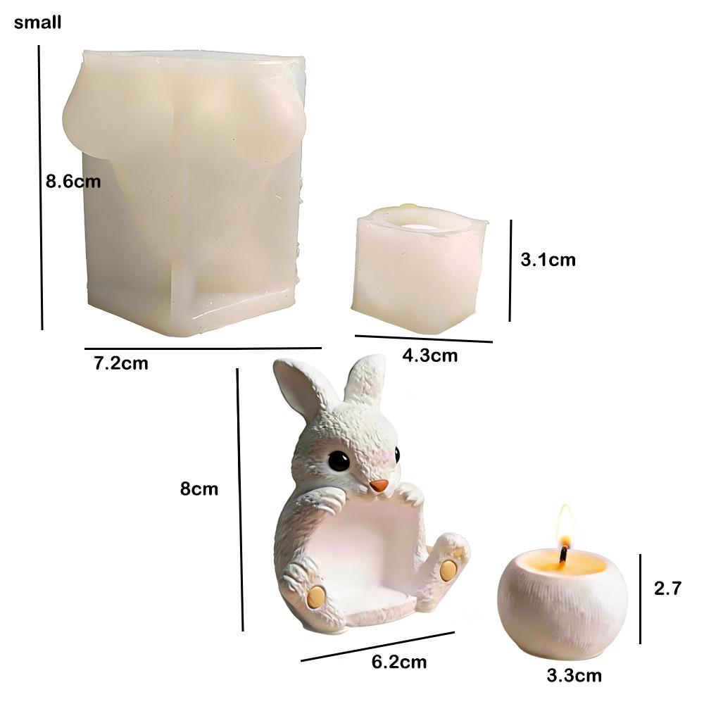 

Rabbit Candle Holder Silicone Mold Detachable Decorative Bowl Soy Wax Handmade Decoration Tool Candle Mold