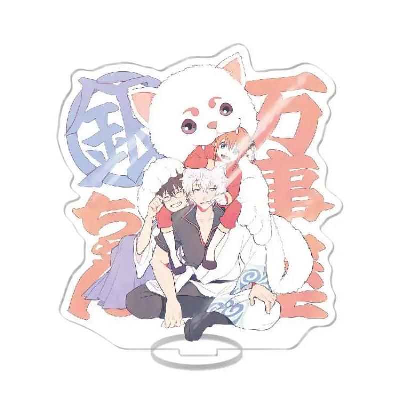 15cm Anime Stand Figure Model Plate Cosplay Decoration GINTAMA Kagura Sadaharu Shimura Shinpachi Kagura Acrylic Decor Gift
