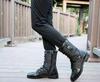 Casual Work Engineer Riders High Cut Motorrad Westernstiefel [Formanism] Schnürstiefel Herren (Schwarz 42)