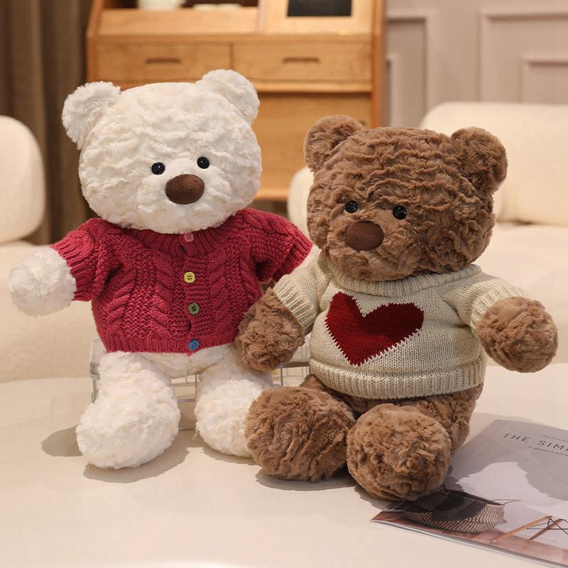 Cute Sweater Bear Plush Toy Little Girl Hugs Bear Bed Hugs Sleeping Bear Doll Children'S Day Gift