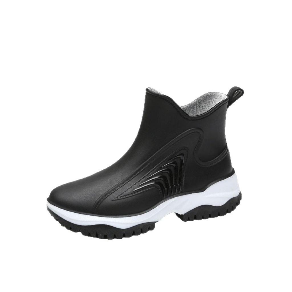 Women's Waterproof Rain Boots: Short-Cuffed Non-Slip Summer Shoes for Outdoor Wear and Kitchen Use.