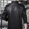 PU Leather Men's Slim Jacket Autumn and Winter Velvet Jacket Men's Casual Stand-up Collar Leather Jacket