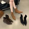 Fashion SUOJIALUN 2025 New Brand Women Ankle Boots Fashion Pointed Toe Ladies Elegant Short Boots Thin Low Heel Outdoor Dress Chelsea Bo